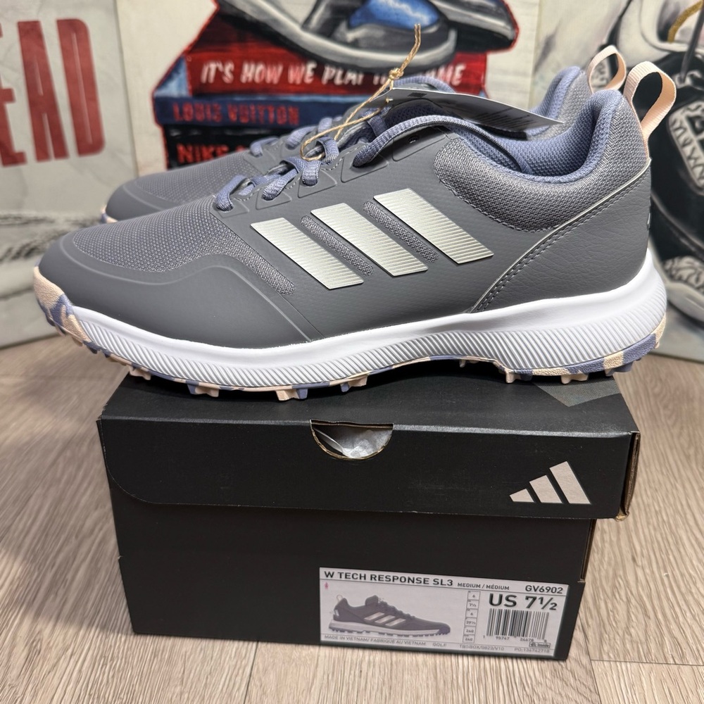 Adidas Tech Response SL 3.0 Women’s Golf Shoes Grey Silver Violet New Size 7-9.5 - Picture 7 of 11